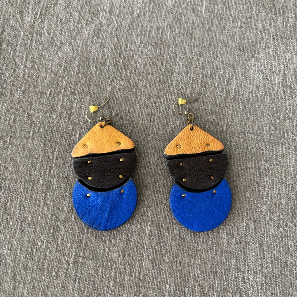 Noonday Collection Leather Statement Earrings